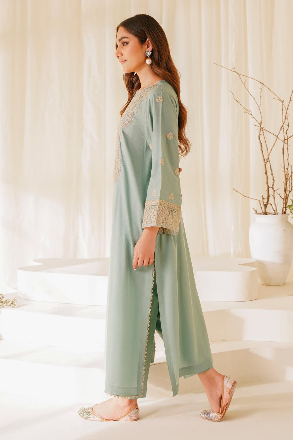 2 PC Stitched | Lawn Embroidered Shirt + Trouser