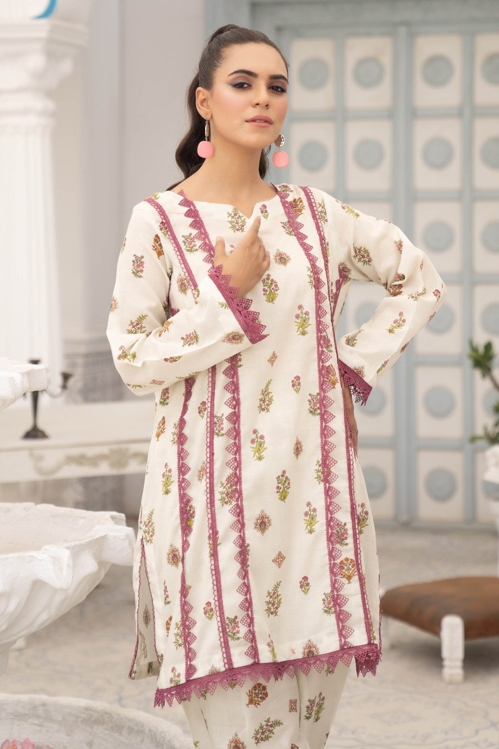 2PC Unstitched | Printed Lawn Shirt + Trouser