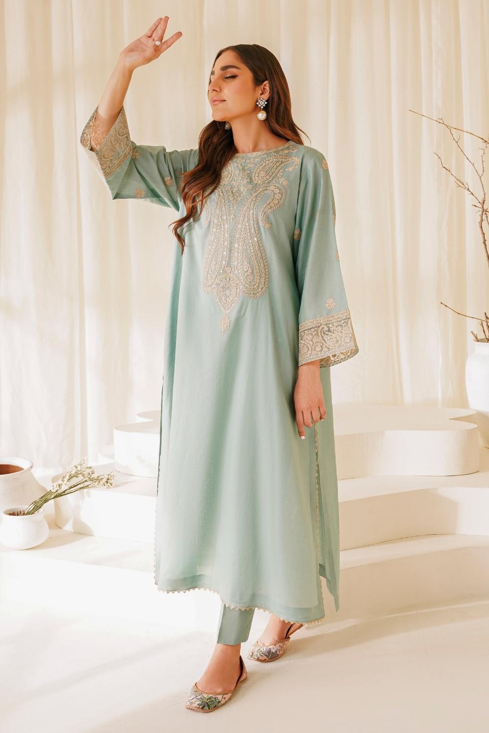 2 PC Stitched | Lawn Embroidered Shirt + Trouser