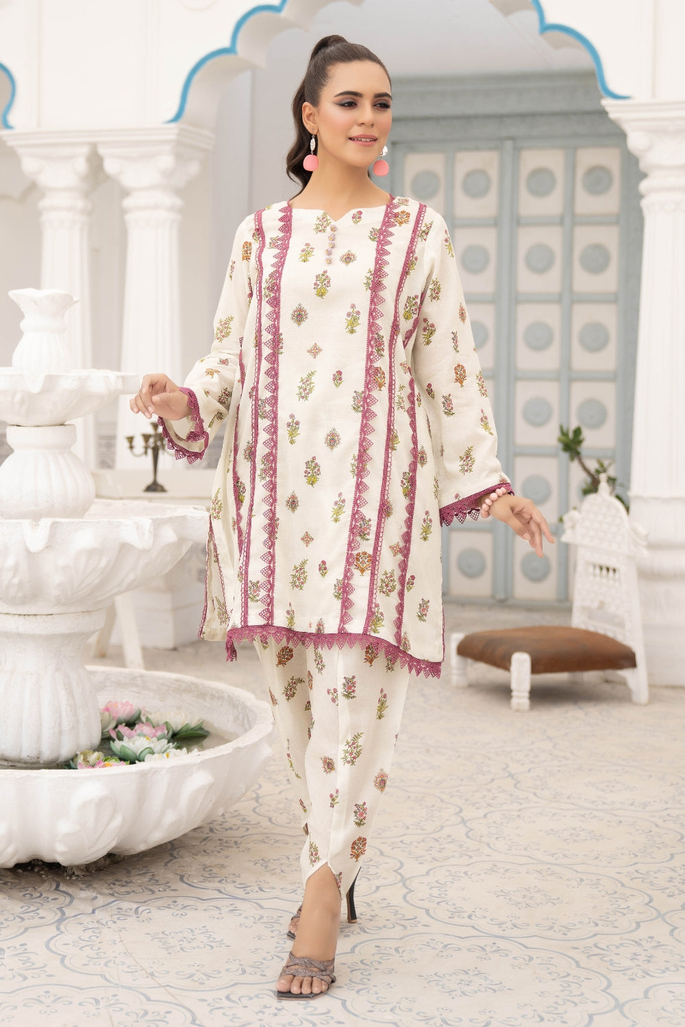 2PC Unstitched | Printed Lawn Shirt + Trouser