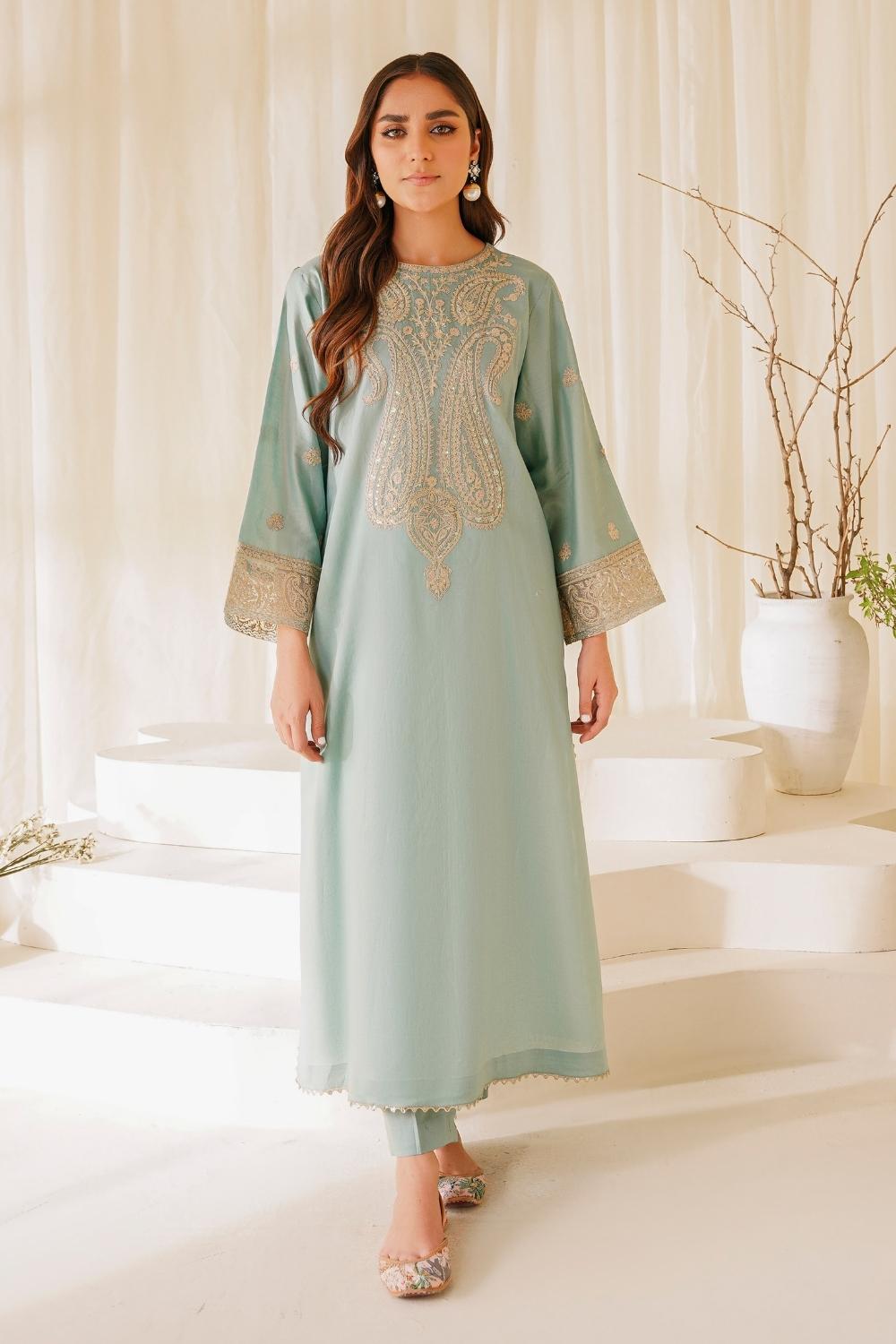 2 PC Stitched | Lawn Embroidered Shirt + Trouser