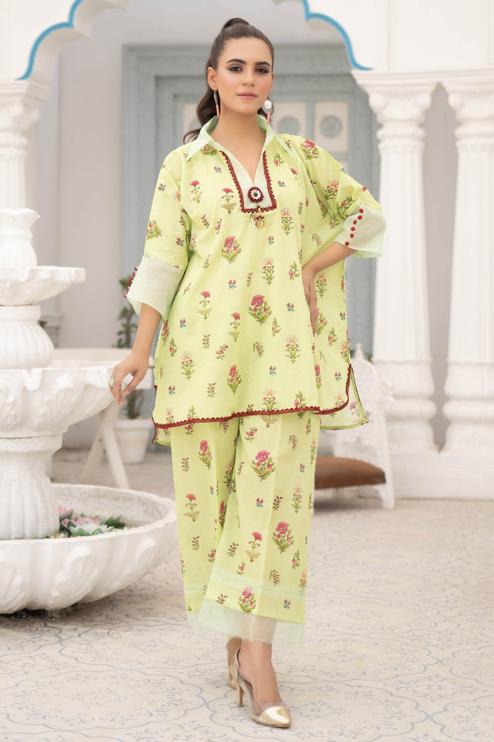 2PC Unstitched | Printed Lawn Shirt + Trouser