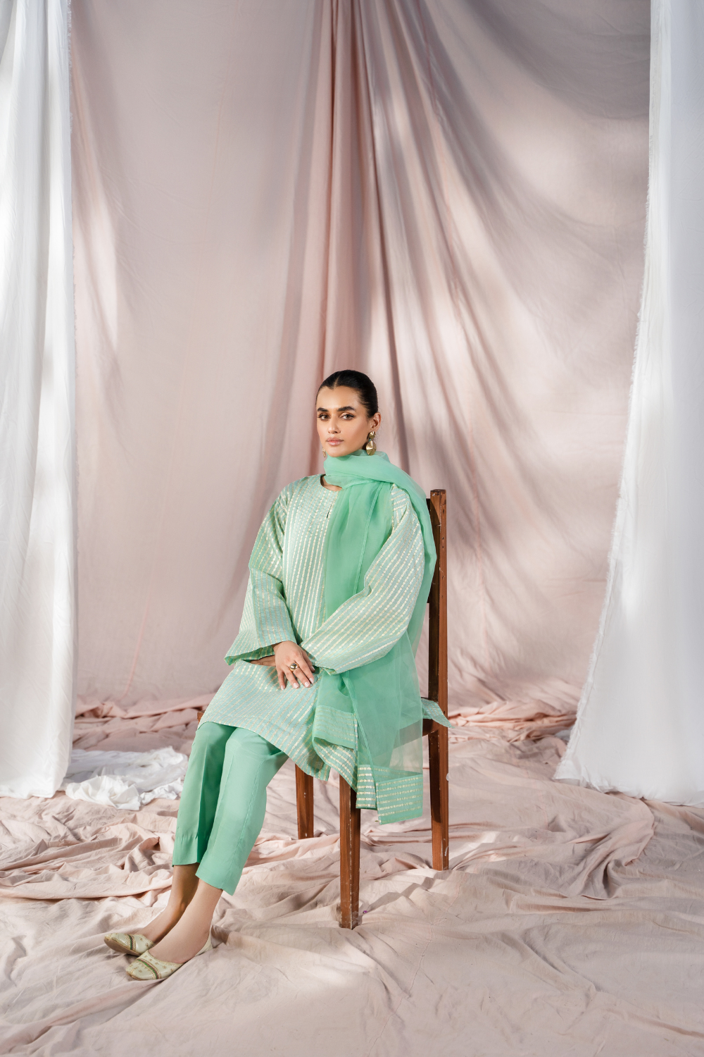 4 PC Stitched | Silk Suit