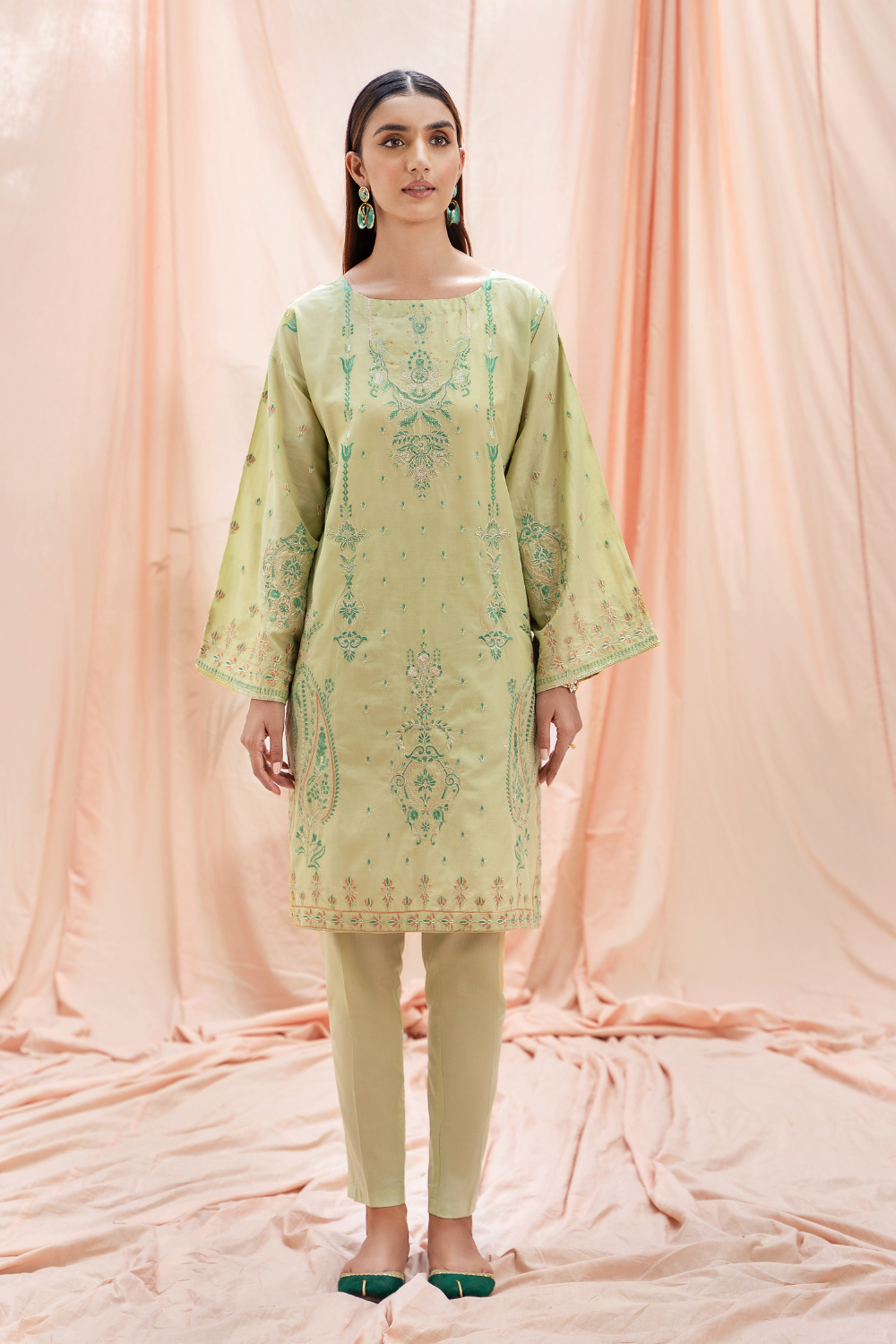 1 PC Stitched | Pima Embroidered Lawn Shirt