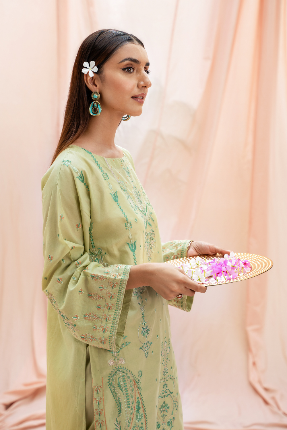 1 PC Stitched | Pima Embroidered Lawn Shirt