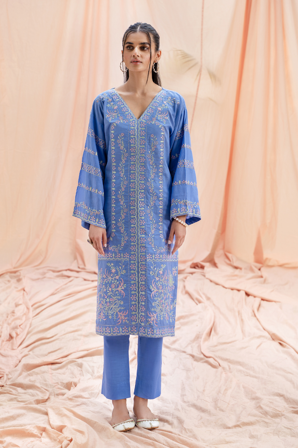 1 PC Stitched | Pima Embroidered Lawn Shirt
