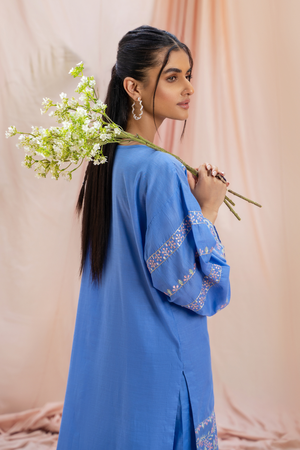 1 PC Stitched | Pima Embroidered Lawn Shirt