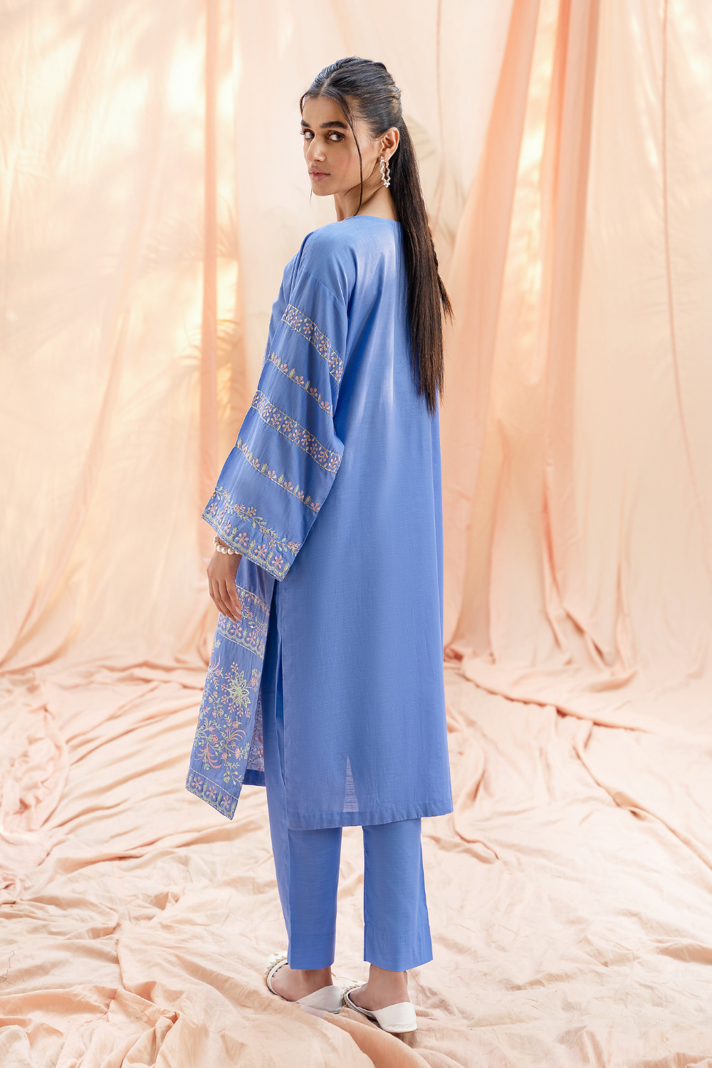 1 PC Stitched | Pima Embroidered Lawn Shirt