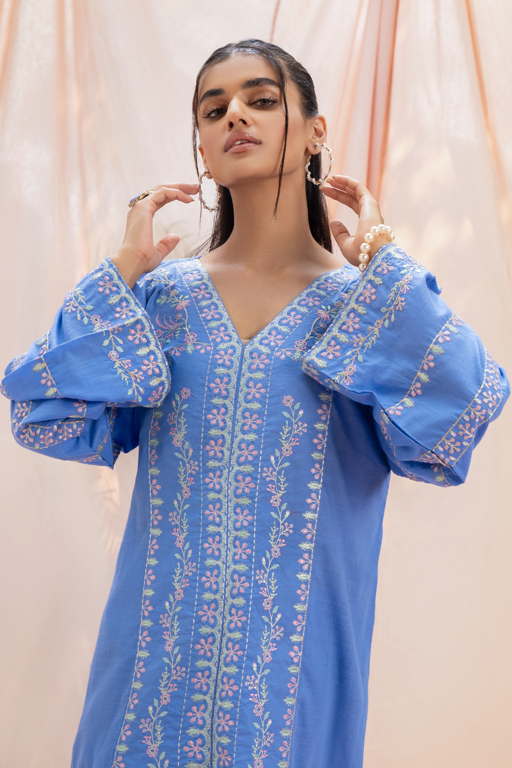 1 PC Stitched | Pima Embroidered Lawn Shirt