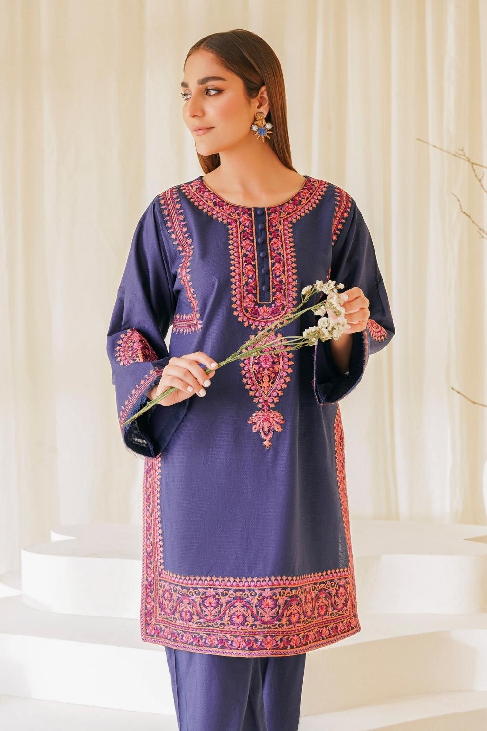 2 PC Stitched | Lawn Embroidered Shirt + Trouser