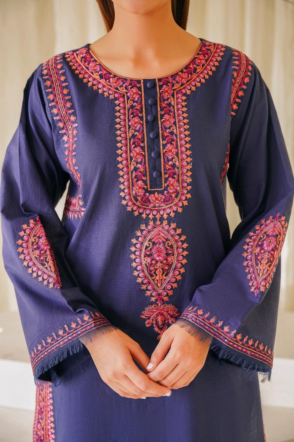 2 PC Stitched | Lawn Embroidered Shirt + Trouser