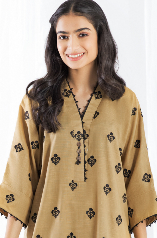 2 PC Unstitched | Khaddar Embroidered Shirt + Trouser