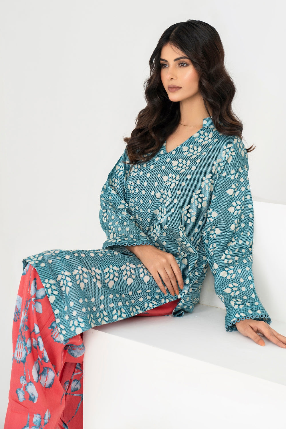 2PC Unstitched | Printed Lawn Shirt + Trouser