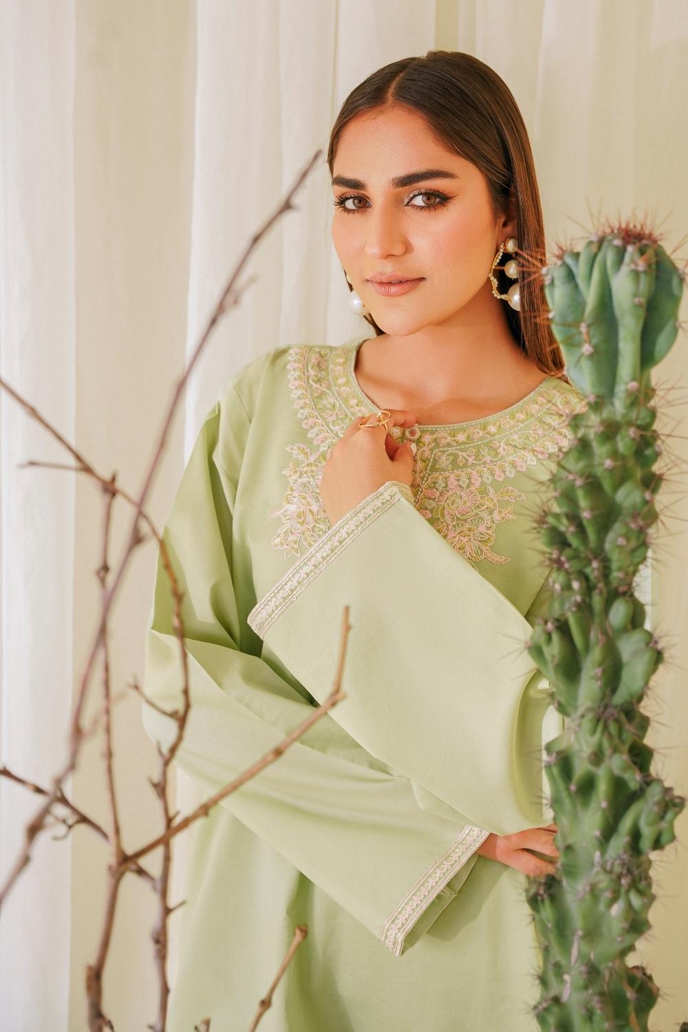 2 PC Stitched | Lawn Embroidered Shirt + Trouser