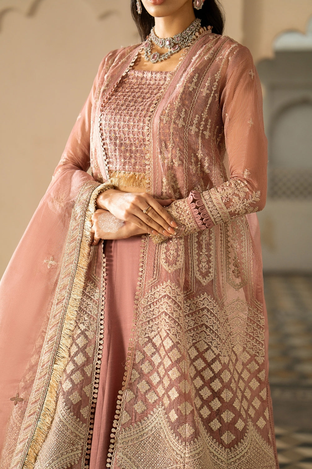 Bahar 3PC Unstitched | Embroidered Luxury Formal Dress