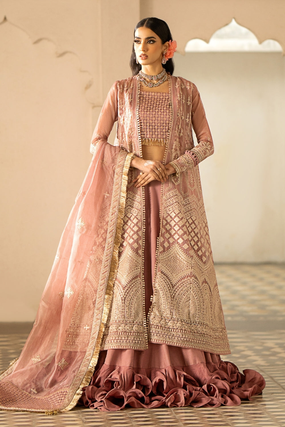 Bahar 3PC Unstitched | Embroidered Luxury Formal Dress