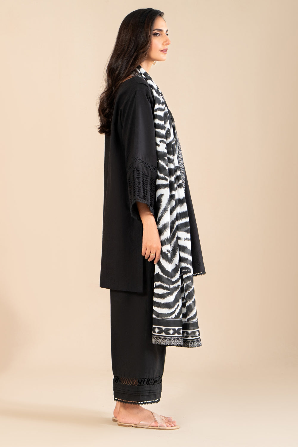 3 PC Stitched | Dobby Lawn Suit