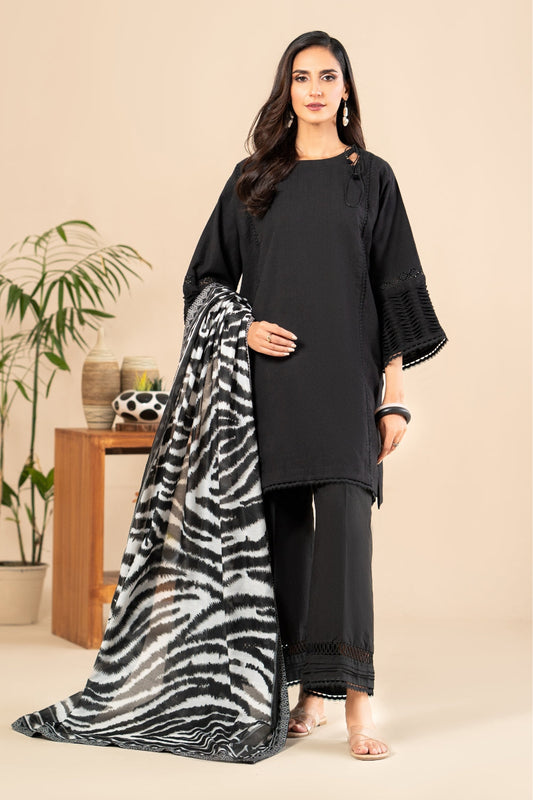 3 PC Stitched | Dobby Lawn Suit