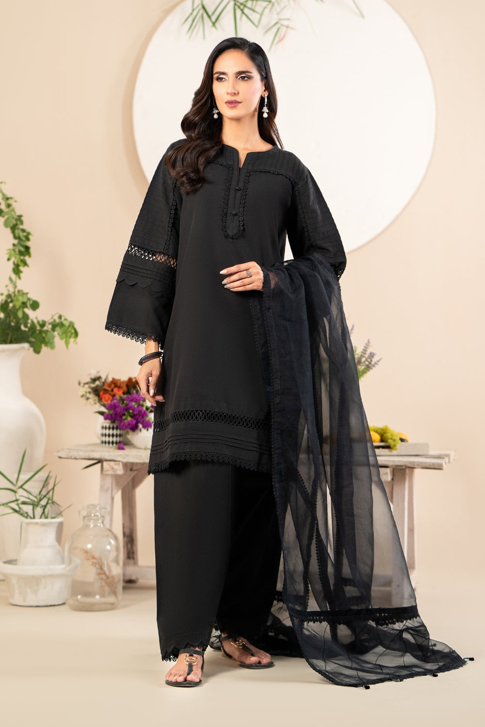 3 PC Stitched | Dobby Lawn Suit