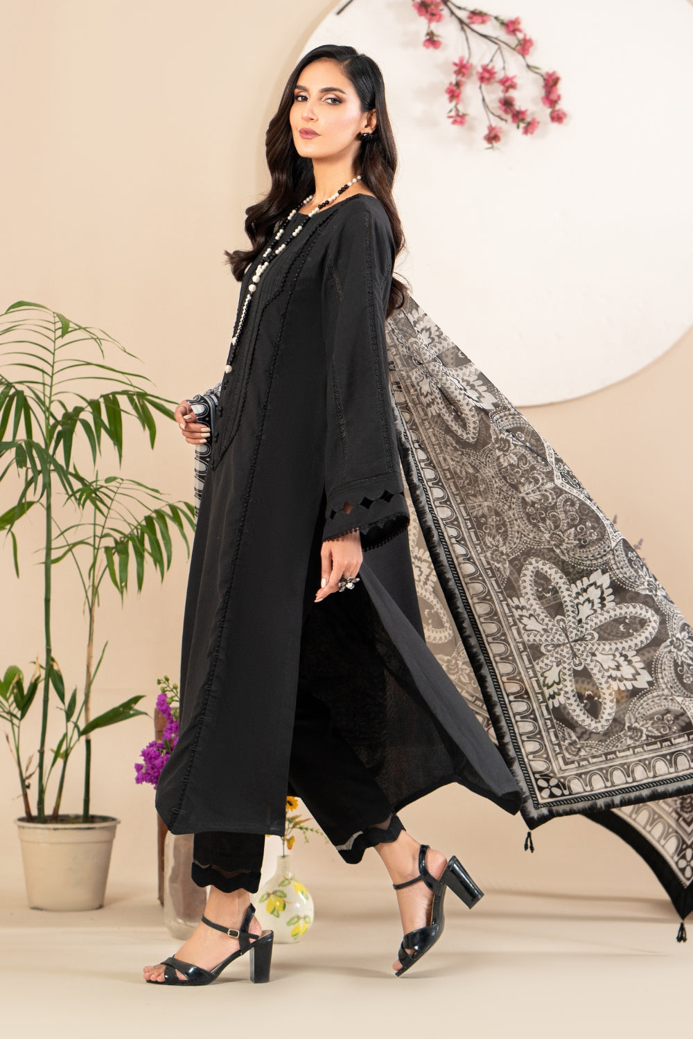 3 PC Stitched | Dobby Lawn Suit