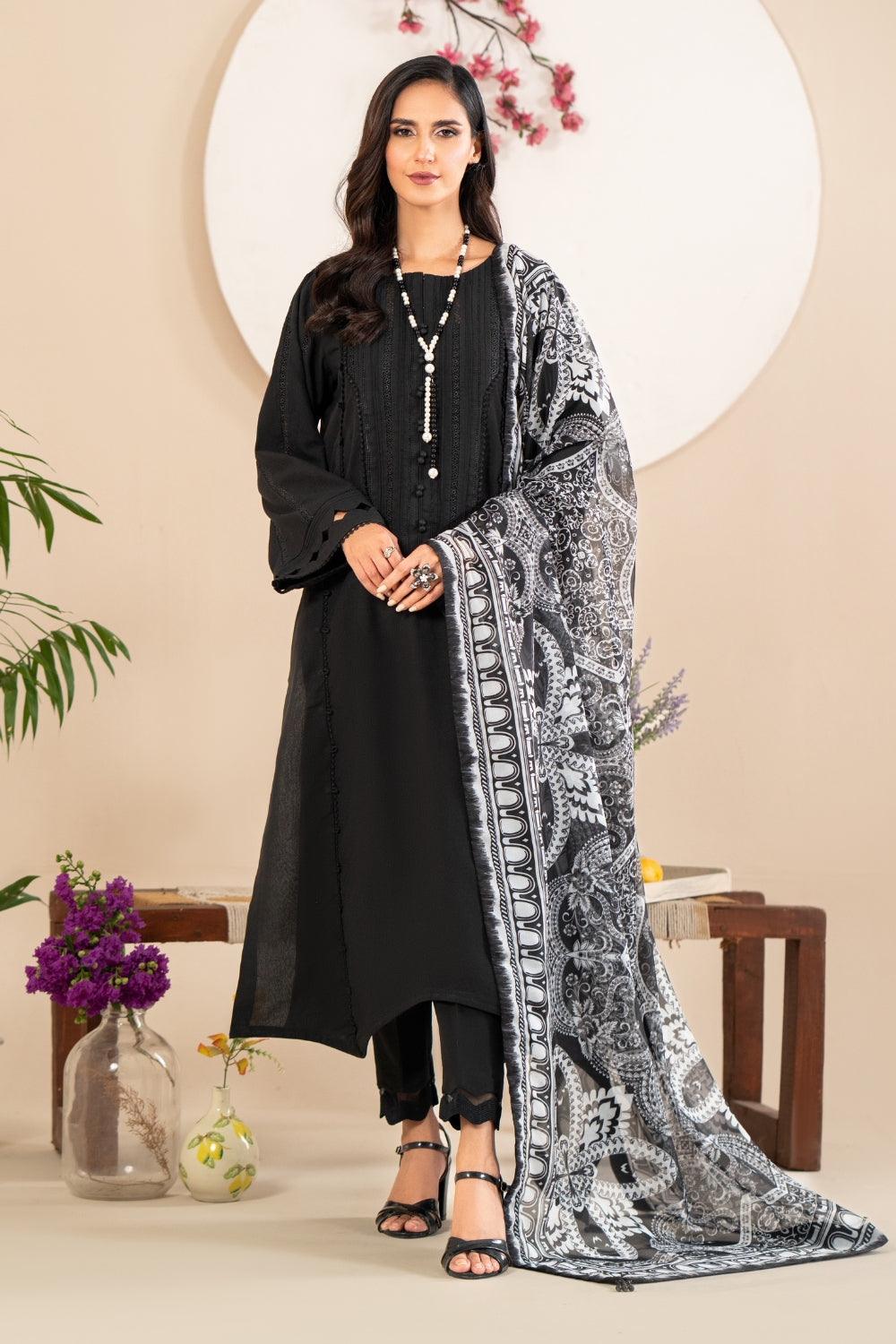 3 PC Stitched | Dobby Lawn Suit