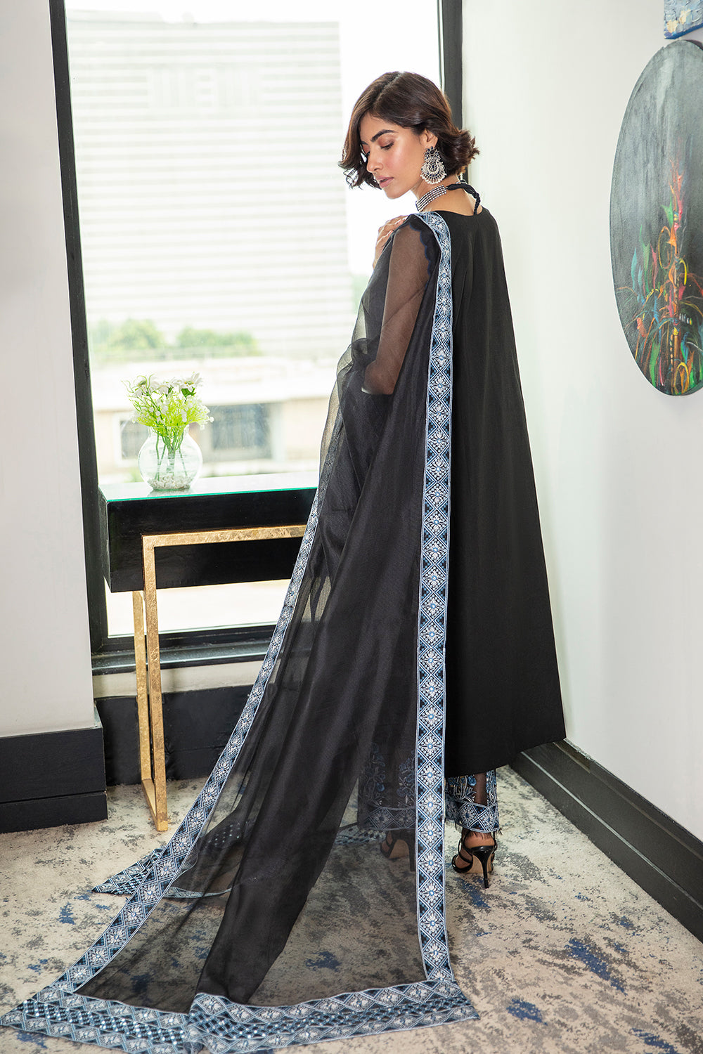 3 PC Unstitched Embroidered Suit