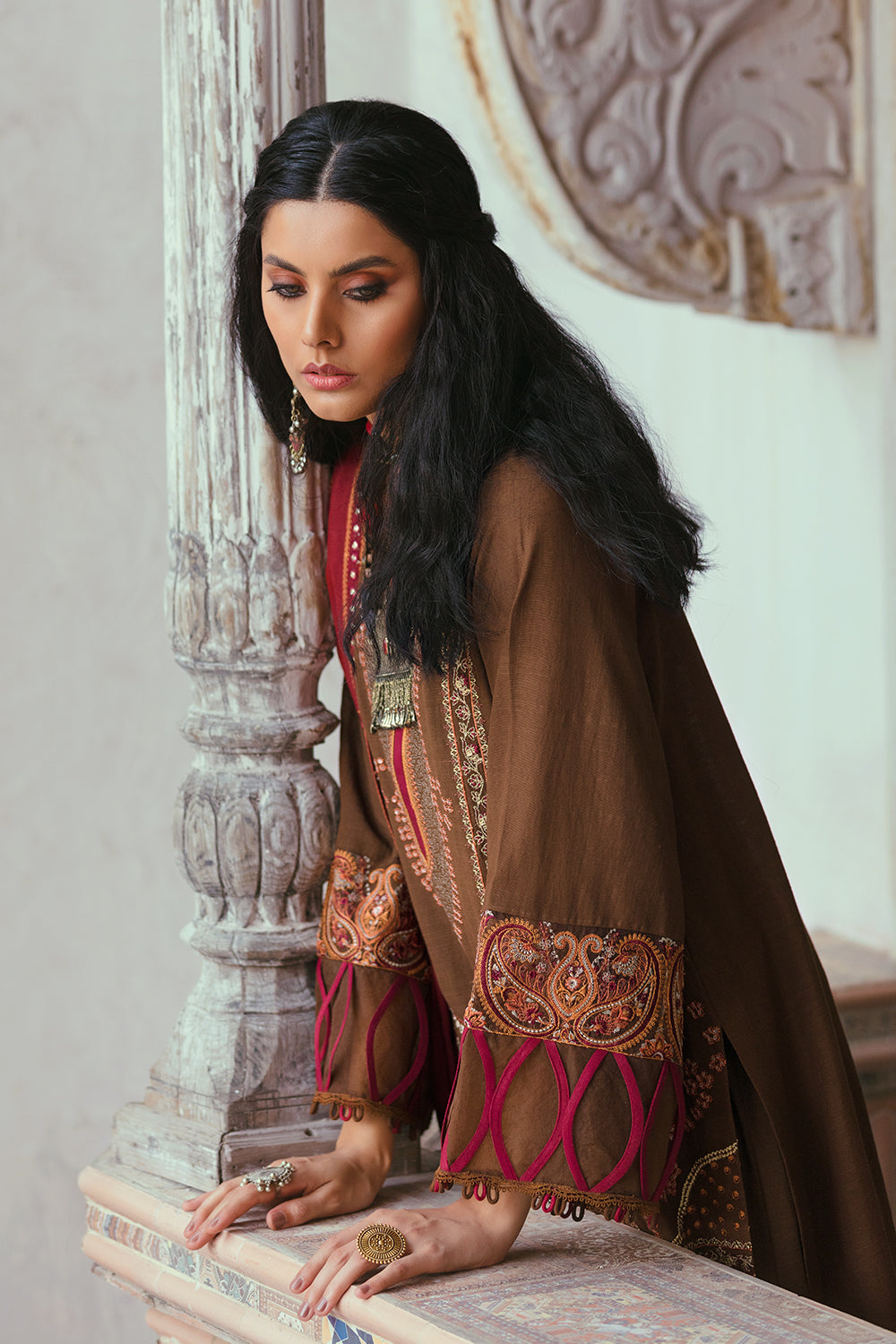 3 PC Unstitched Embroidered Suit