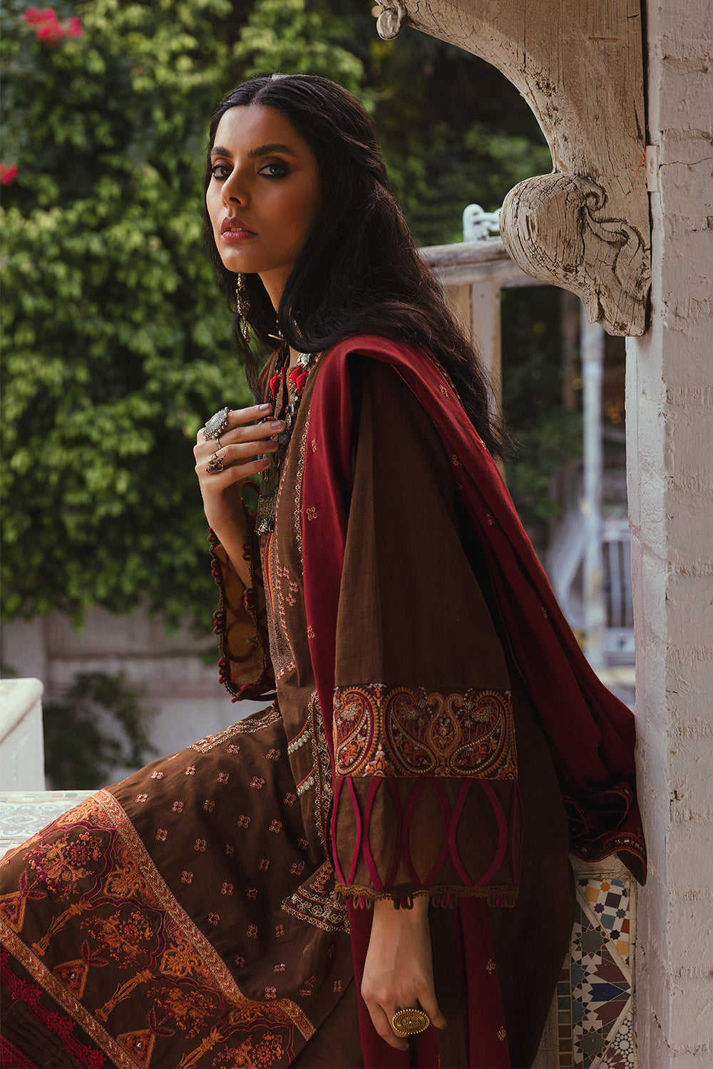 3 PC Unstitched Embroidered Suit