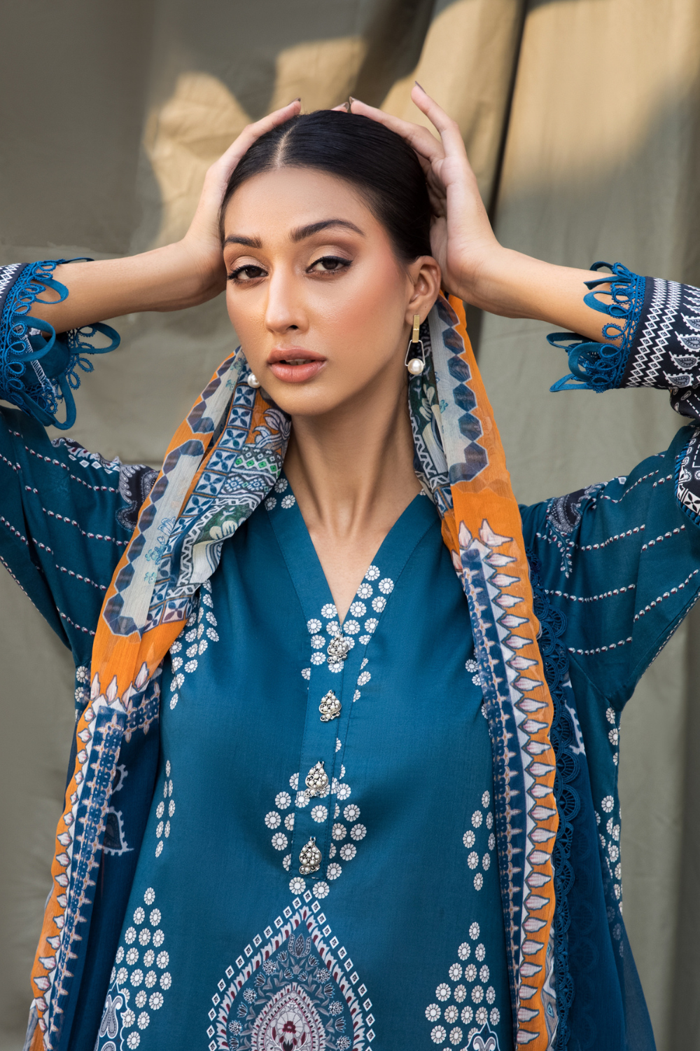 3PC Unstitched | Digital Printed Cambric Suit