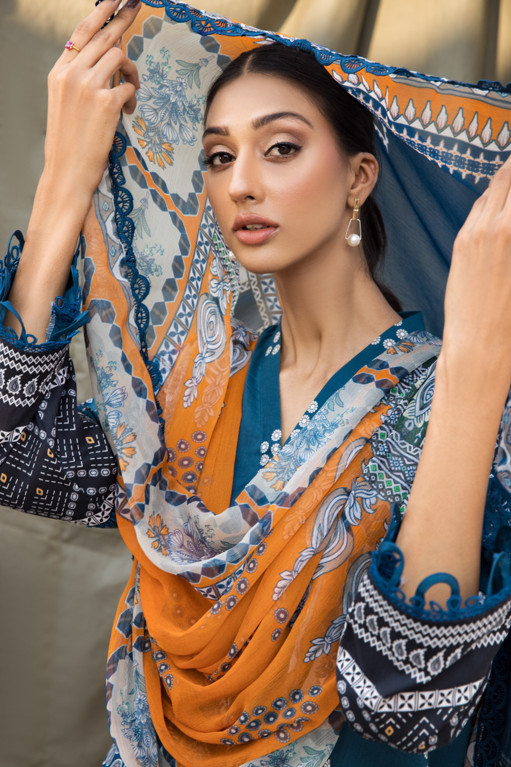 3PC Unstitched | Digital Printed Cambric Suit