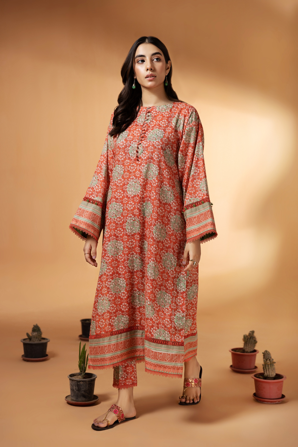 2 PC Unstitched | Printed Cambric Shirt + Trouser