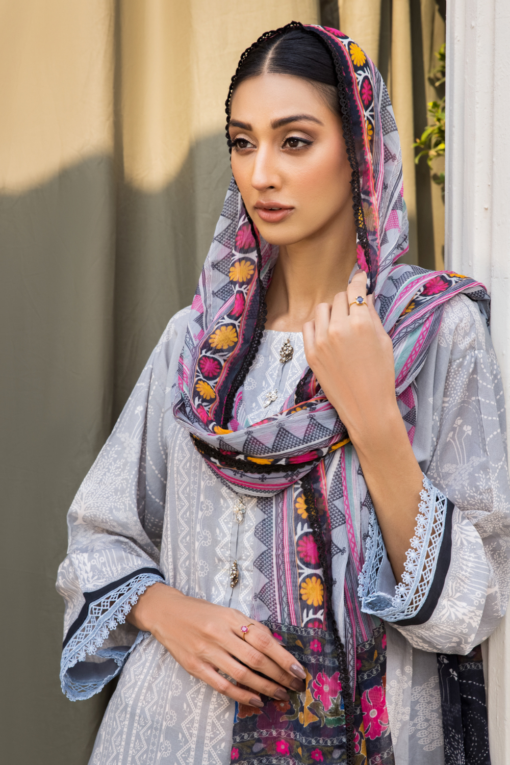 3PC Unstitched | Digital Printed Cambric Suit