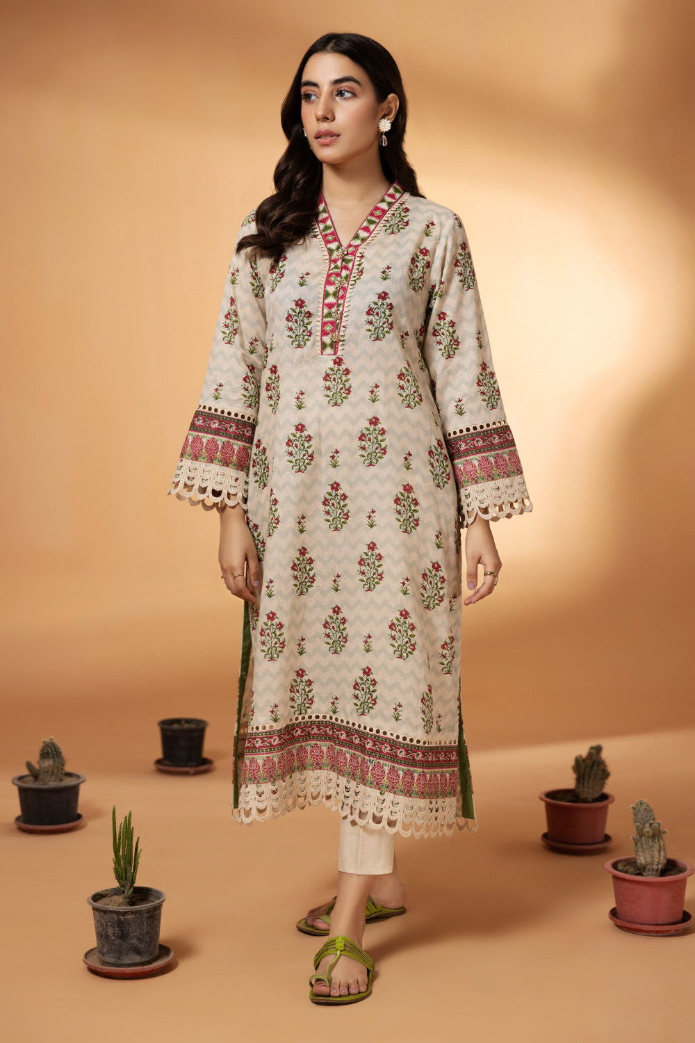 2 PC Unstitched | Printed Cambric Shirt + Trouser