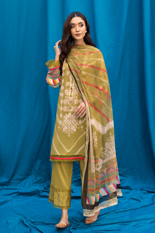 3PC Unstitched | Digital Printed Cambric Suit