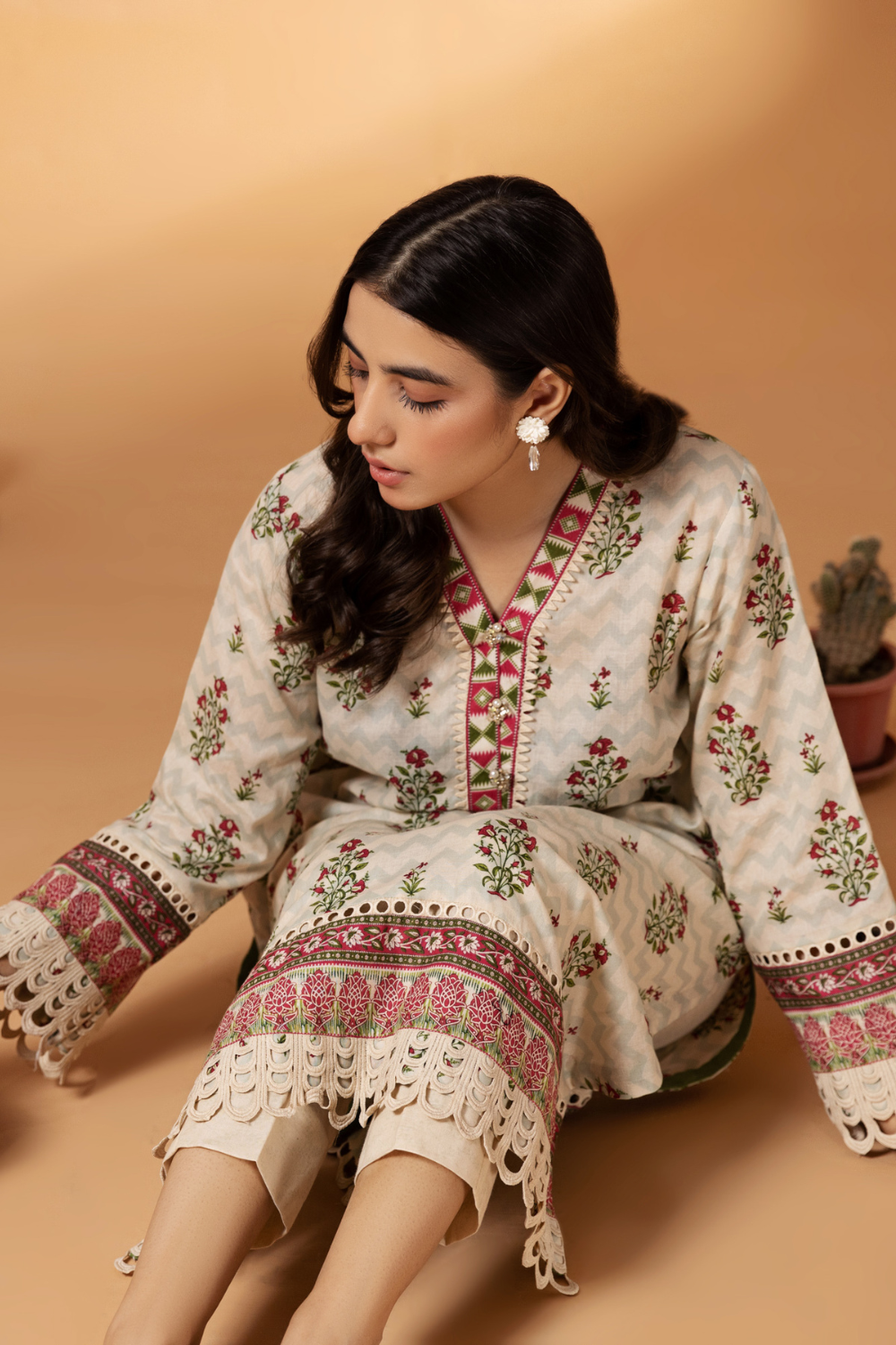 2 PC Unstitched | Printed Cambric Shirt + Trouser