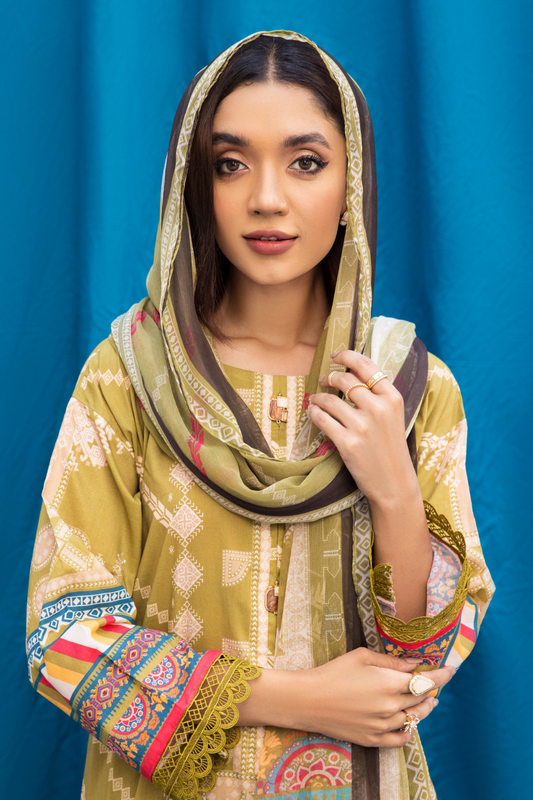 3PC Unstitched | Digital Printed Cambric Suit