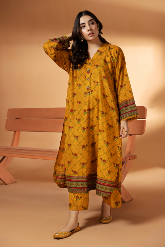 2 PC Unstitched | Printed Cambric Shirt + Trouser