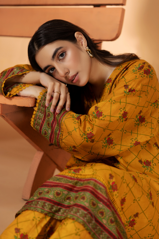 2 PC Unstitched | Printed Cambric Shirt + Trouser