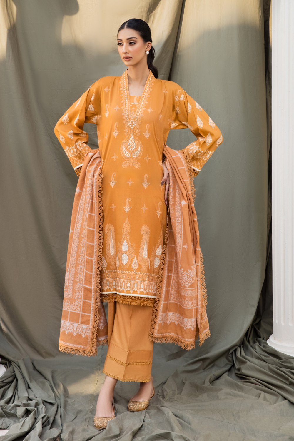 3PC Unstitched | Digital Printed Cambric Suit