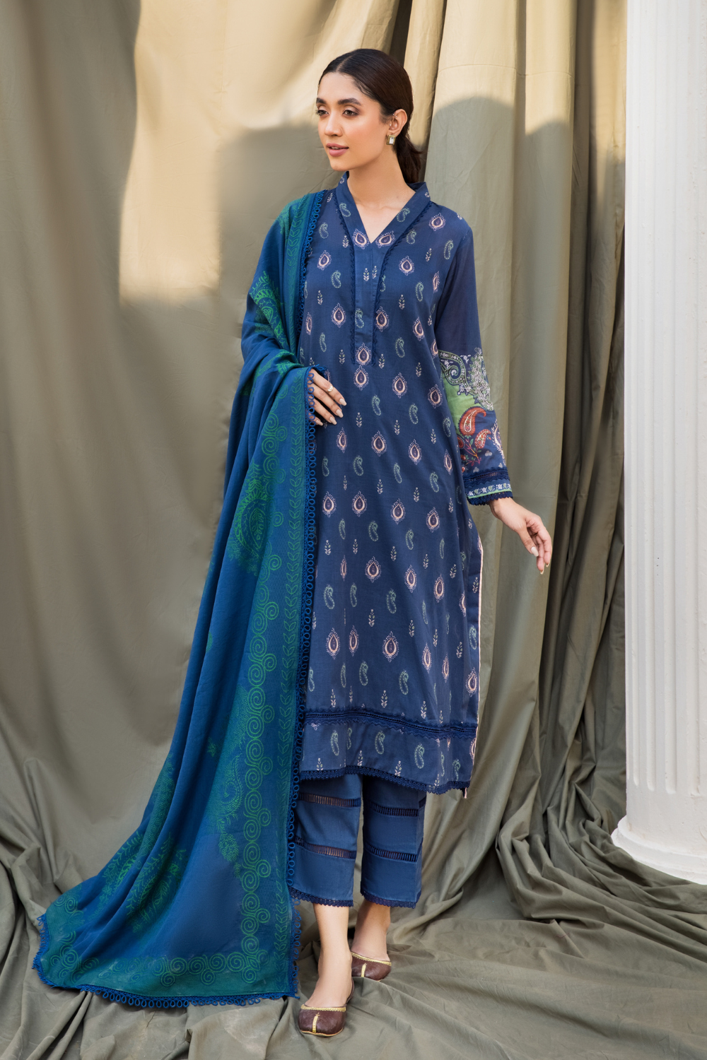 3PC Unstitched | Digital Printed Cambric Suit
