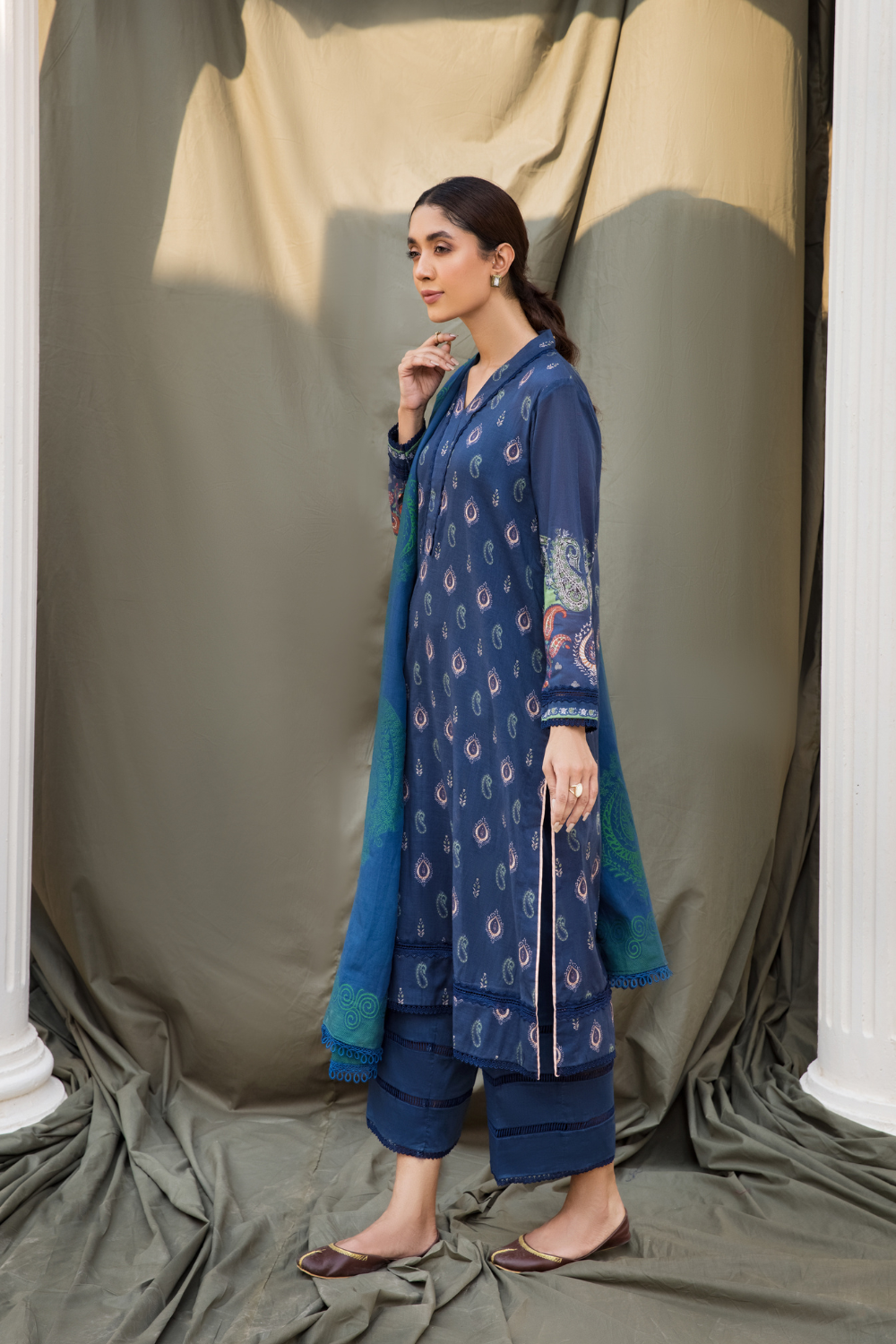 3PC Unstitched | Digital Printed Cambric Suit