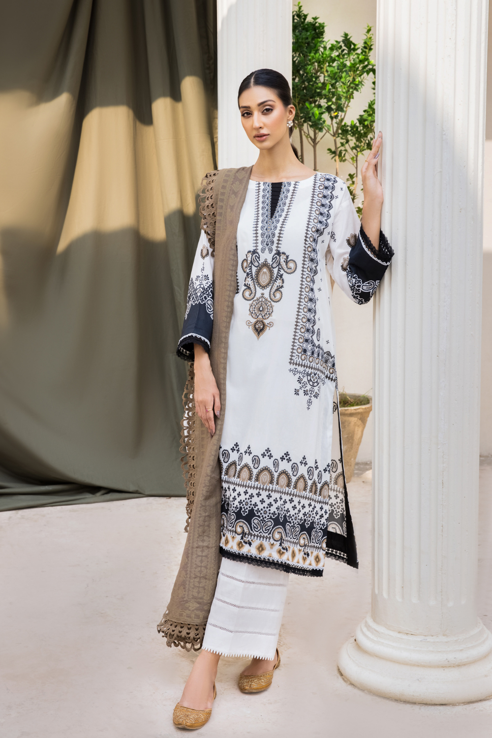 3PC Unstitched | Digital Printed Cambric Suit