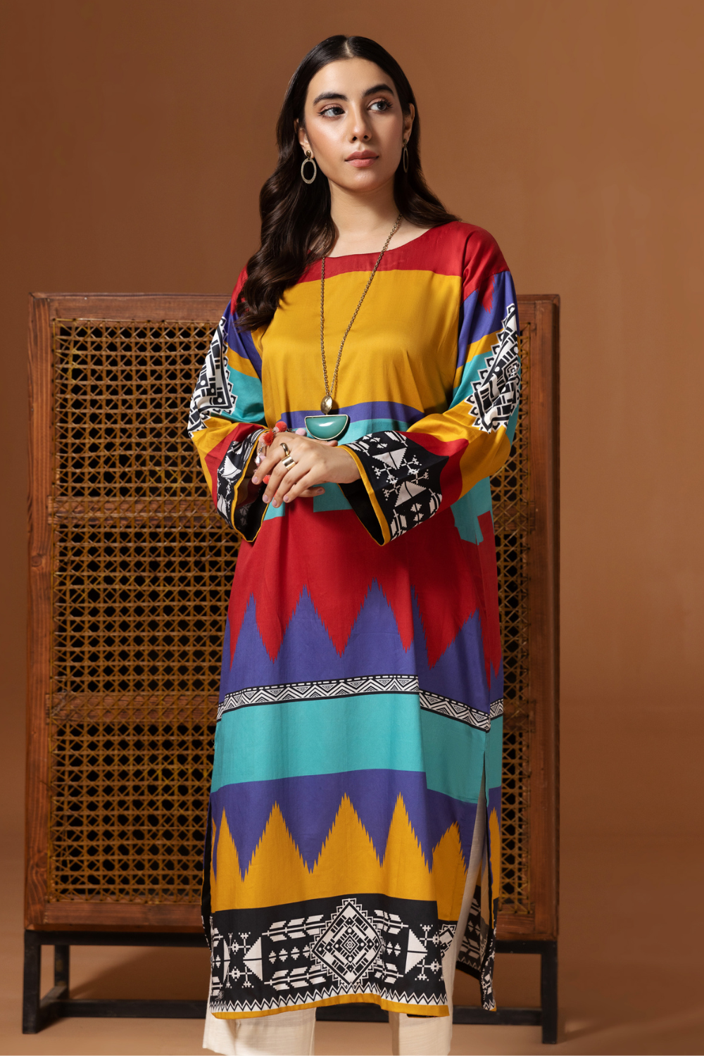 1 PC Unstitched | Printed Cotton Satin Shirt