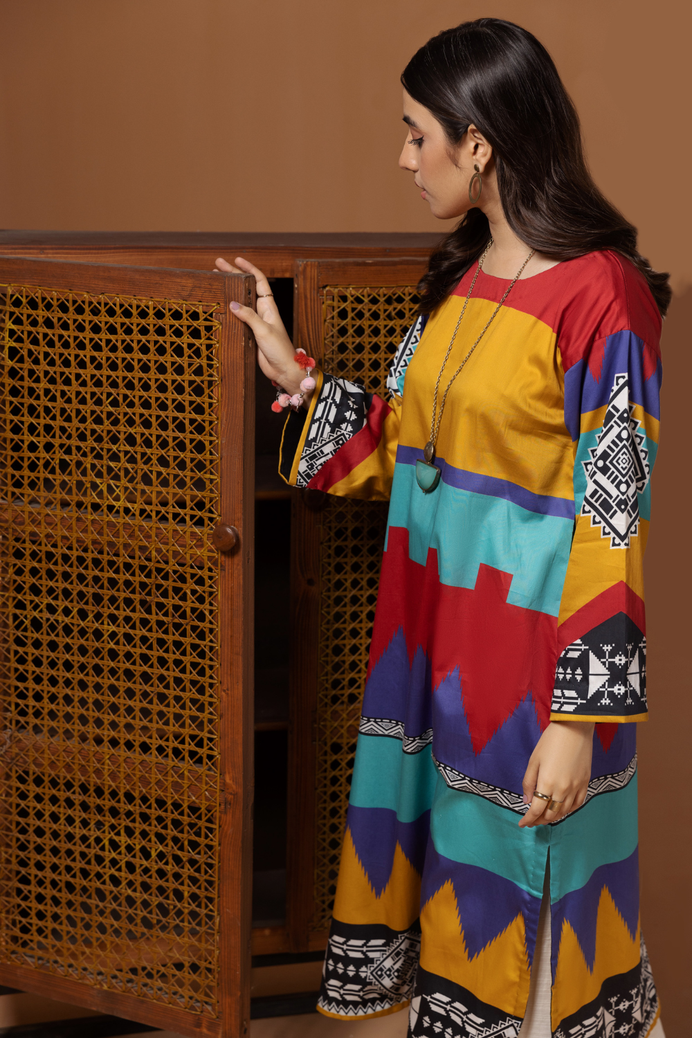 1 PC Unstitched | Printed Cotton Satin Shirt