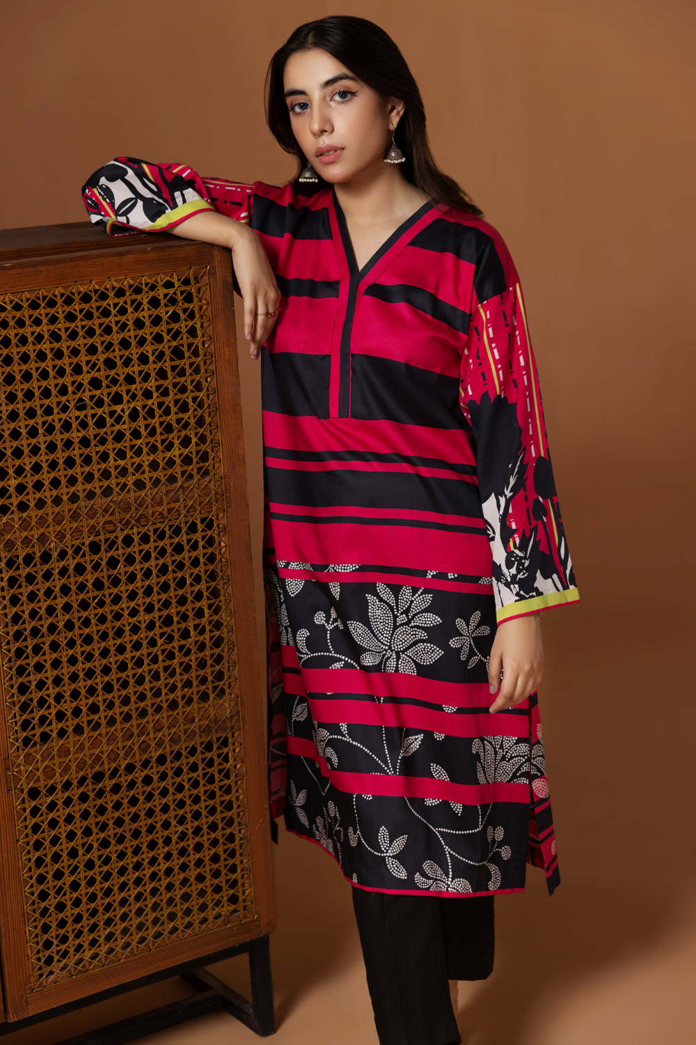 1 PC Unstitched | Printed Cotton Satin Shirt