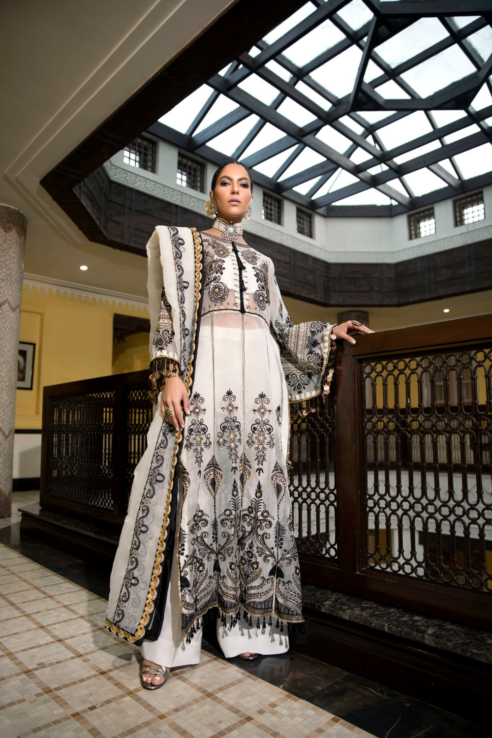 3 PC Unstitched Embroidered Suit