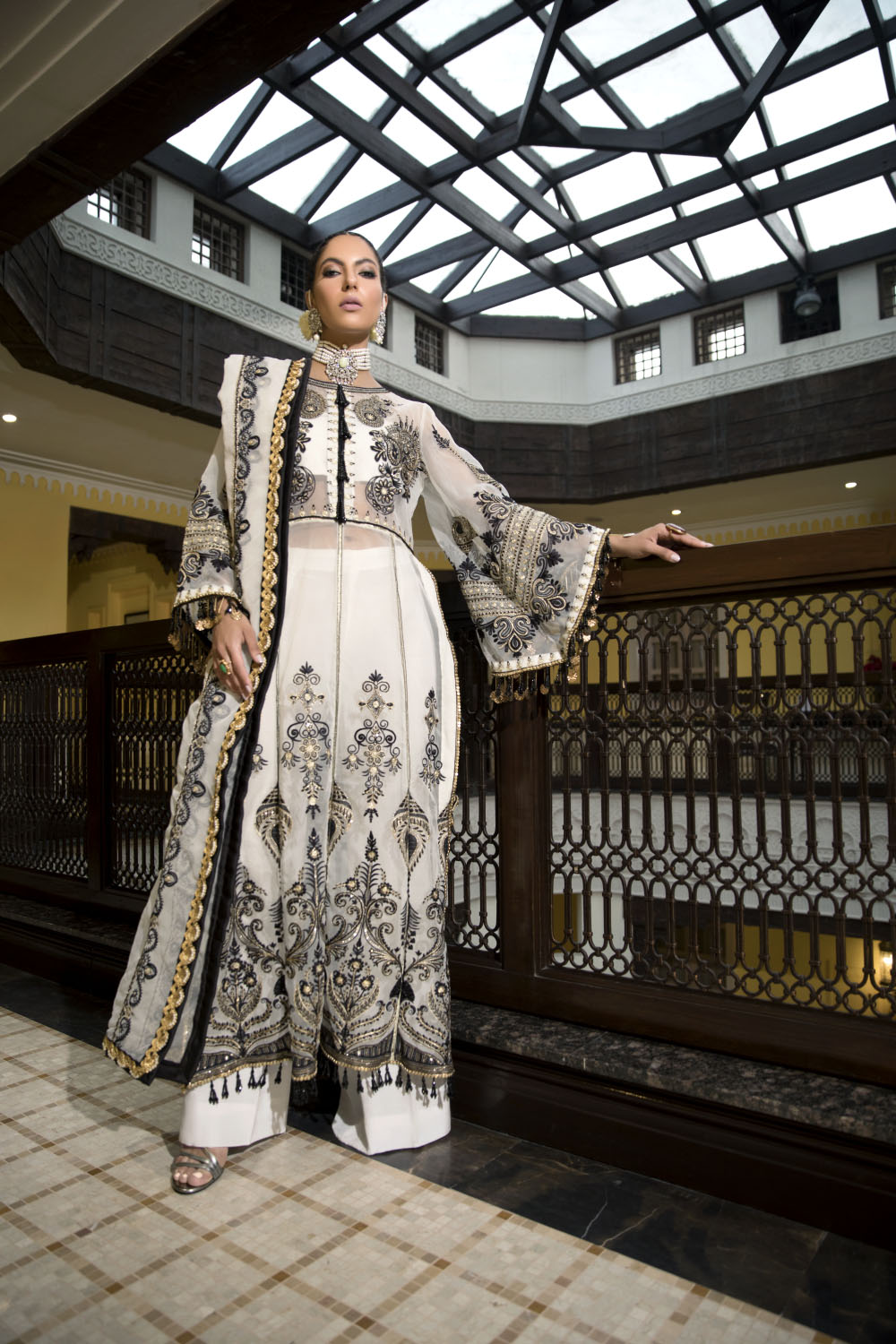 3 PC Unstitched Embroidered Suit