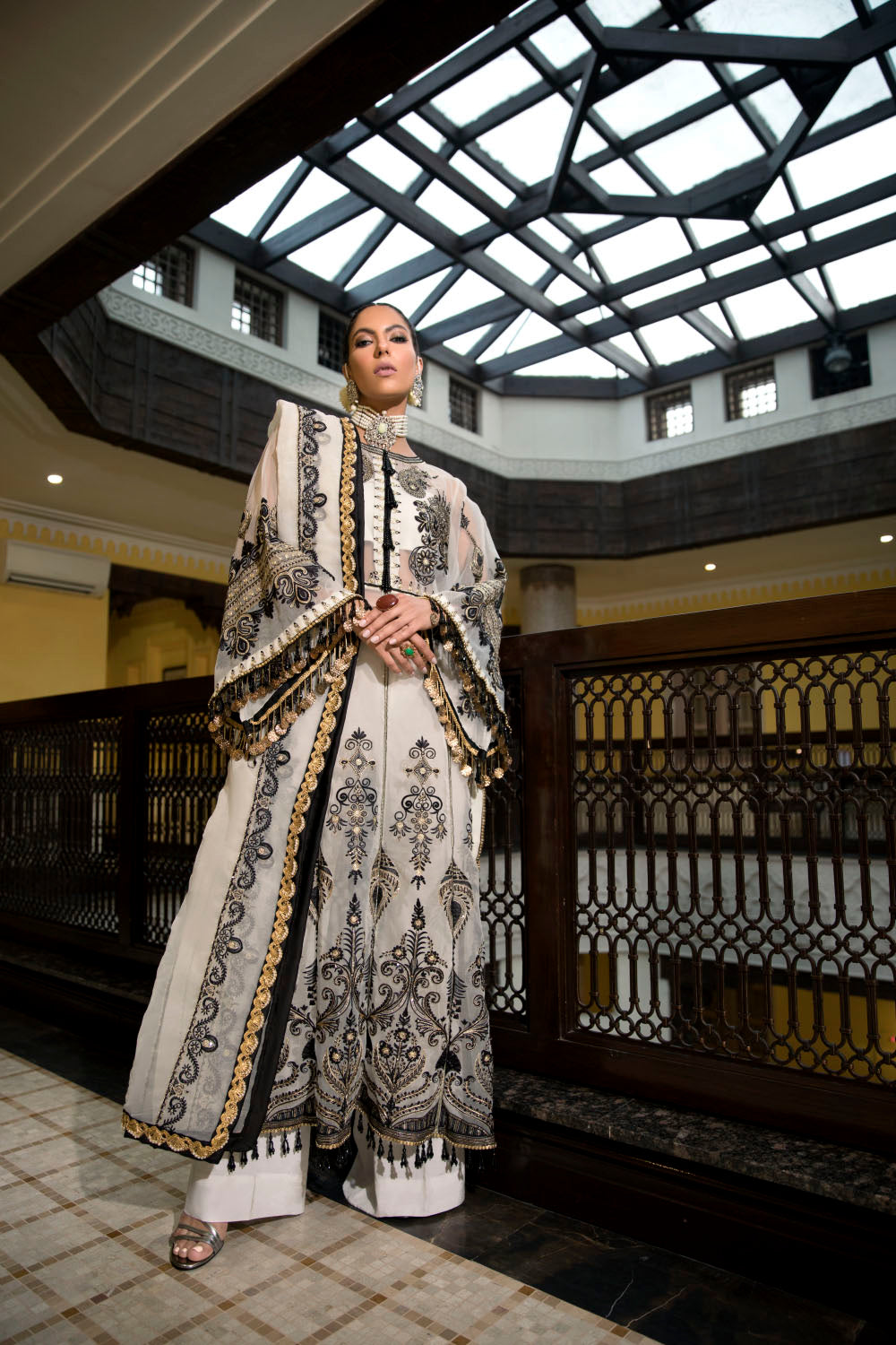 3 PC Unstitched Embroidered Suit