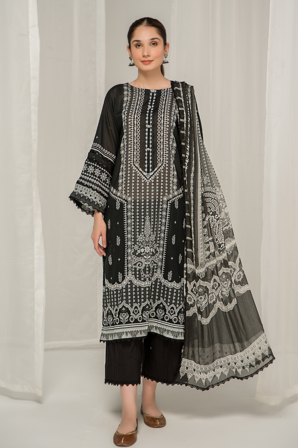 3 PC Unstitched Printed Lawn Suit
