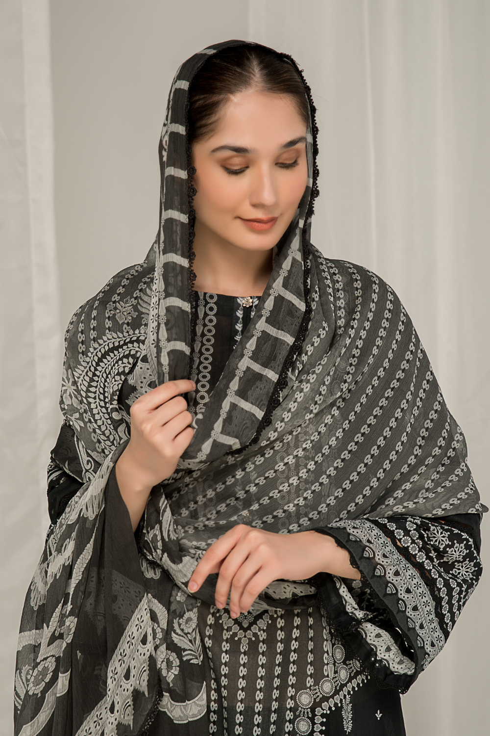 3 PC Unstitched Printed Lawn Suit